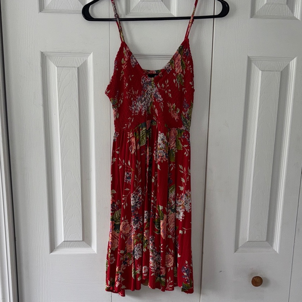 Angie Red and Green Floral Dress